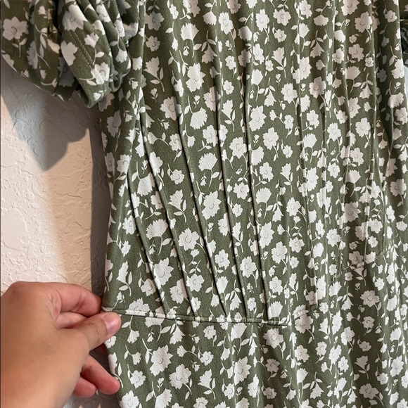 Free People Green Floral Open Back Midi Dress - Picture 6 of 10